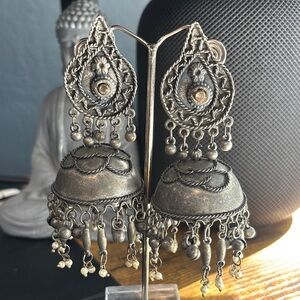 Antique Silver Jhumka Earrings